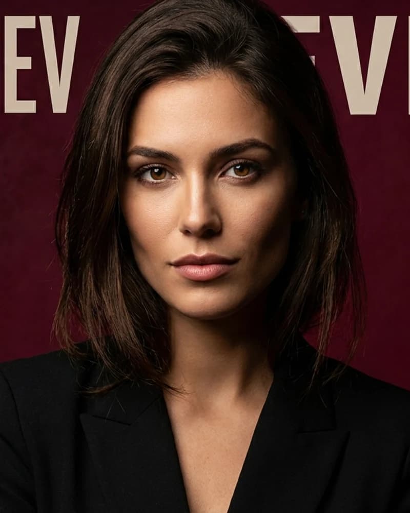 The same person transformed into a polished magazine cover photo