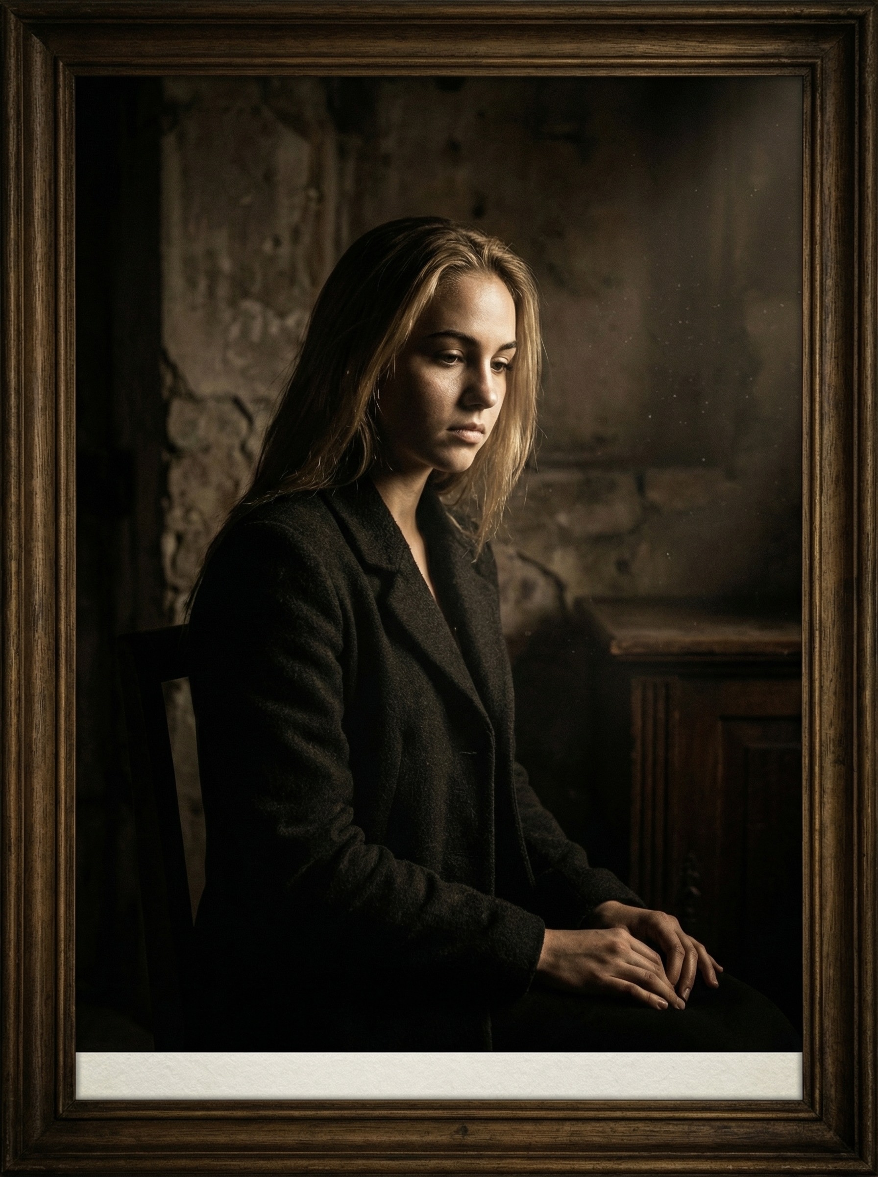 AI-generated artistic portrait with creative lighting and composition