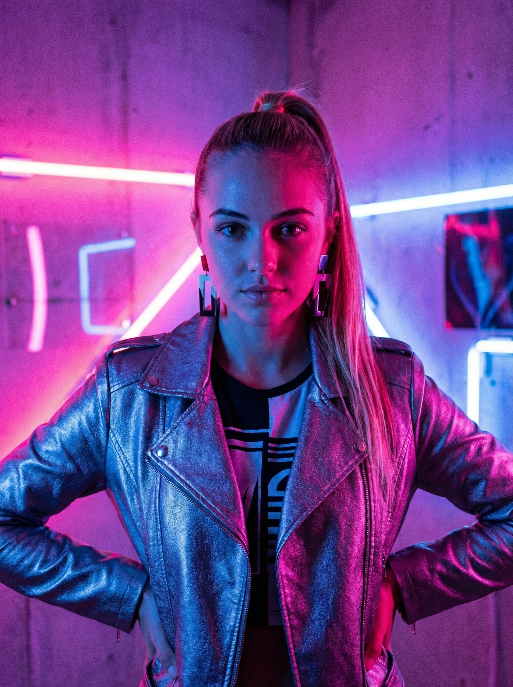 AI-generated vibrant creative portrait with bold colors