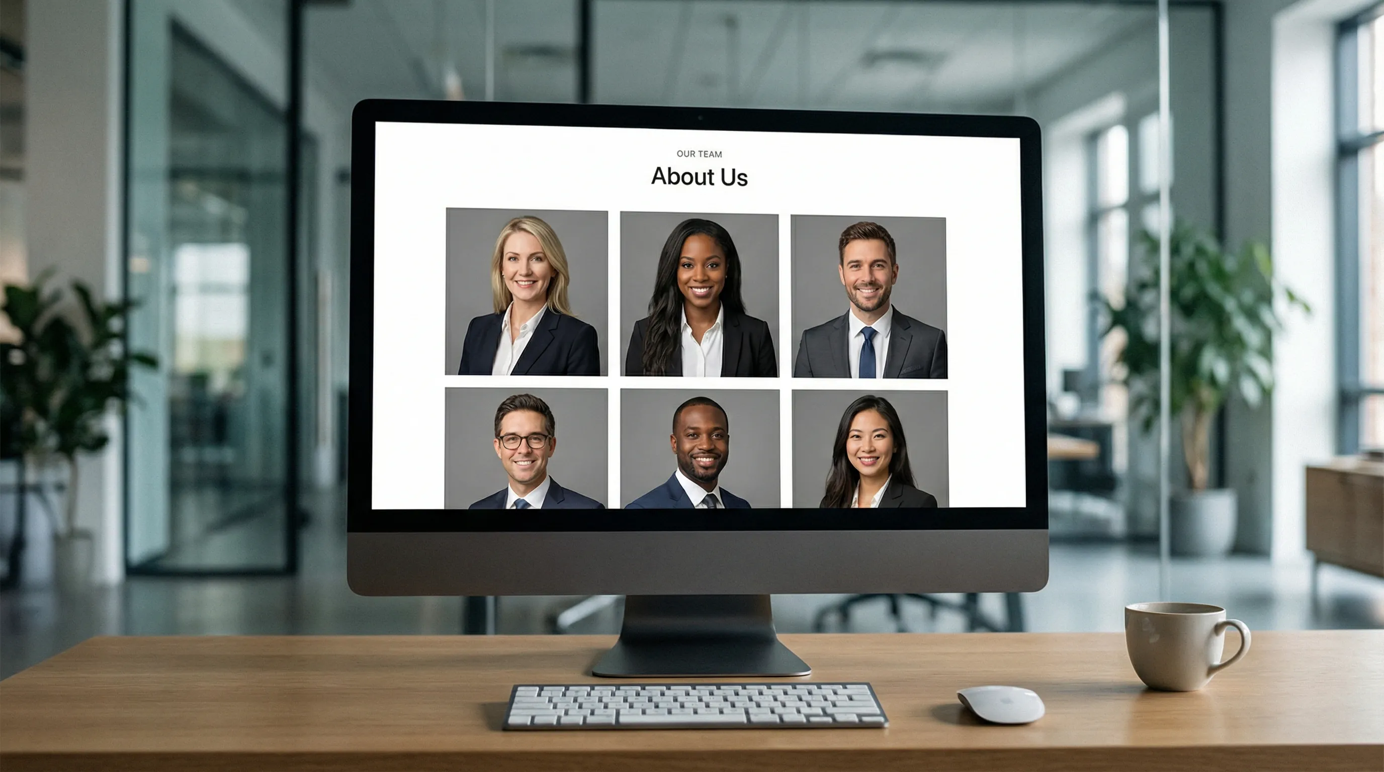 Consistent corporate team headshots in professional style