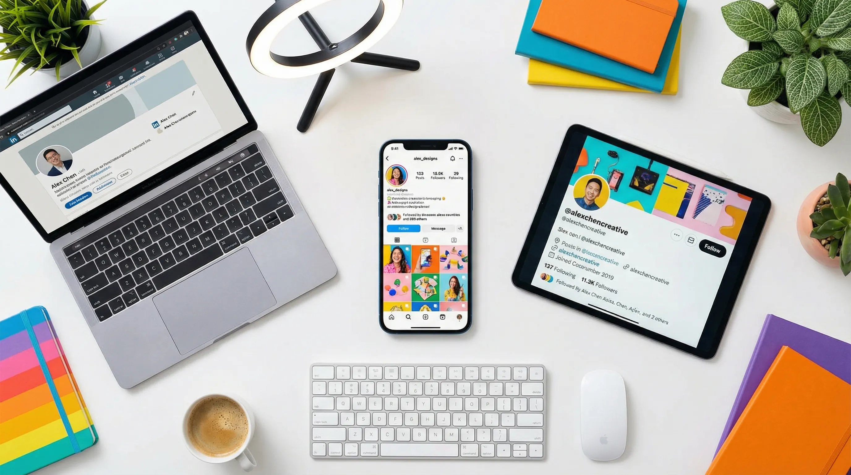 Examples of effective social media profile pictures across platforms