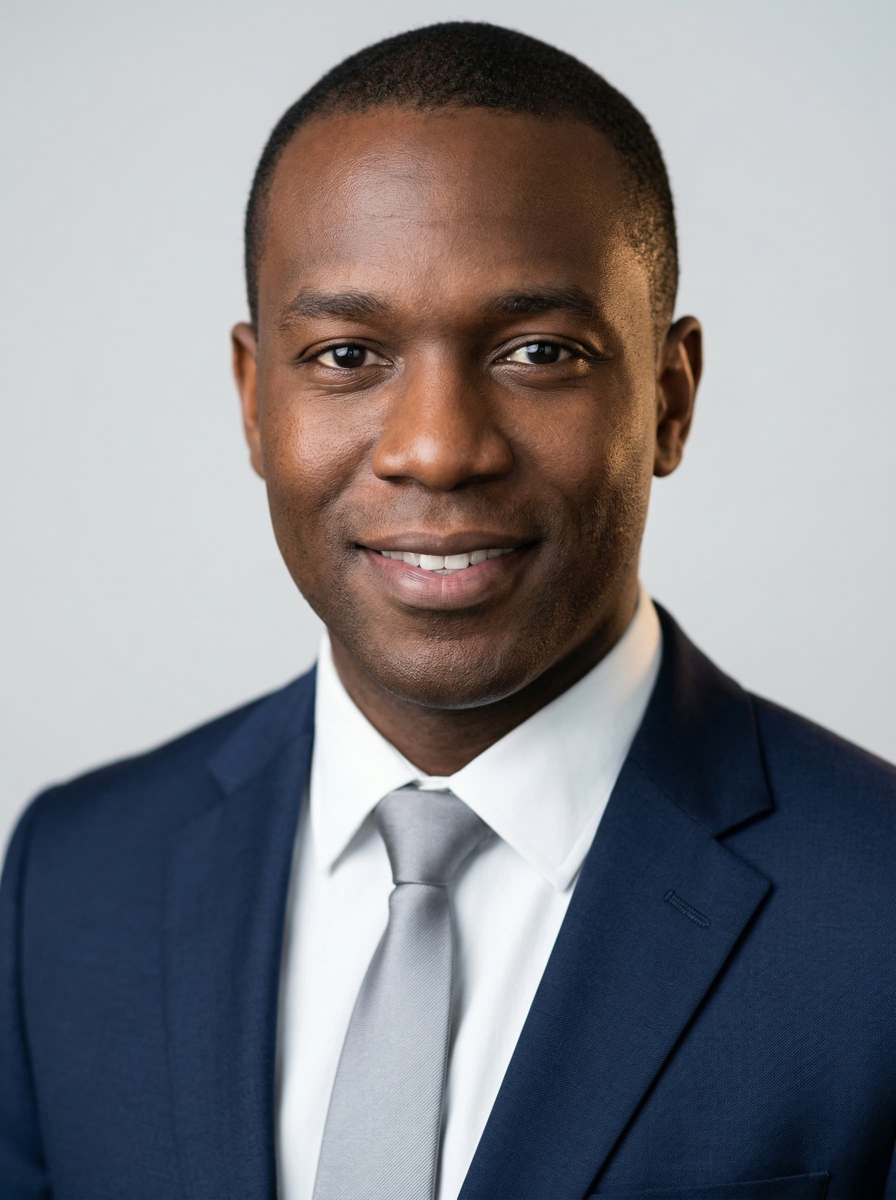 Clean executive studio headshot of a man