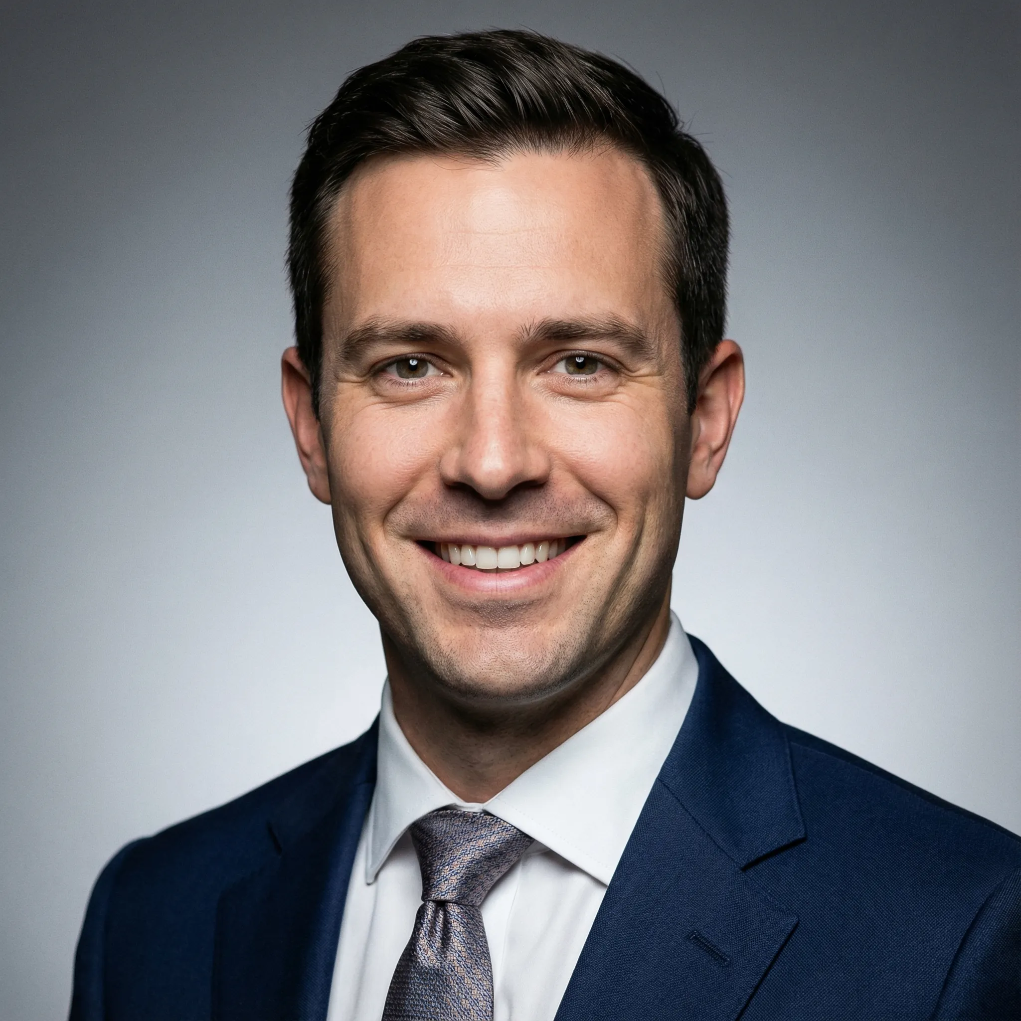 AI-generated professional headshot in studio lighting